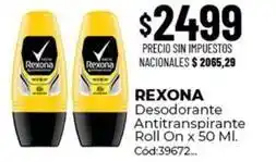 Diarco Rexona - desodorante antitranspirante roll on x 50 ml. cód:39672 oferta