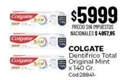 Diarco Colgate - dentifrico total original mint oferta