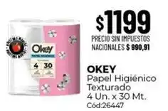 Diarco Okey - papel higi00enico texturado 4 un. x 30 mt. c00d:26447 oferta