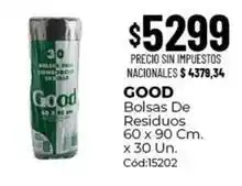 Diarco Good - bolsas de residuos 60 x 90 cm. x 30 un. cód:15202 oferta
