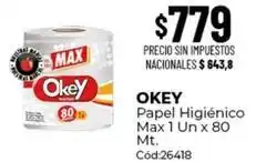 Diarco Okey - papel higi0999enico max 1 un x 80 mt oferta