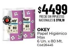 Diarco Okey - papel higi00enico max c00d:26445 oferta