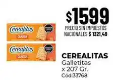 Diarco Cerealitas - galletitas x 207 gr. cód:33768 oferta