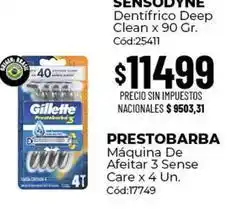 Diarco Gillette - prestobarba máquina de afeitar 3 sense care x 4 un. cód:17749 oferta