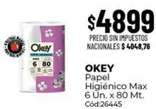 Diarco Okey - papel higi0991enico max 6 un. x 80 mt oferta