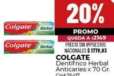 Diarco Colgate - dent frico herbal anticaries x 70 gr oferta
