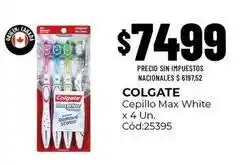 Diarco Colgate - cepillo max white x 4 un. cód:25395 oferta