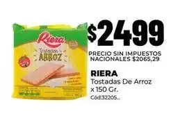 Diarco Riera - tostadas de arroz x 150 gr. cód:32205 oferta