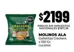 Diarco Molinos ala - galletitas crackers x 100 gr. cód:33908 oferta