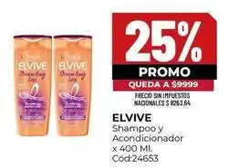 Diarco Elvive - shampoo y acondicionador x 400 ml. cód:24653 oferta