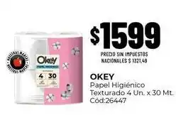 Diarco Okey - papel higi00enico texturado 4 un. x 30 mt. c00d:26447 oferta