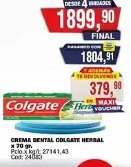Maxiconsumo Colgate - crema dental herbal oferta