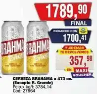 Maxiconsumo Brahma - cerveza x 473 cc. (pcio.x kg/l: 3784,14) oferta