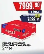 Maxiconsumo Equalsweet - edulcorante sobres equal sweet x 400 sobres oferta