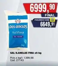 Maxiconsumo Dos anclas - sal d.anclas fina x5 kg oferta