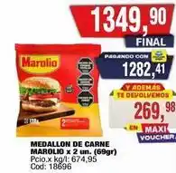 Maxiconsumo Marolio - medallon de carne x 2 un. (69gr) oferta