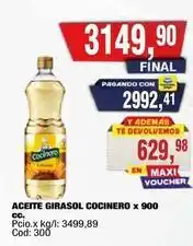 Maxiconsumo Cocinero - aceite girasol cocinero x 900 oferta