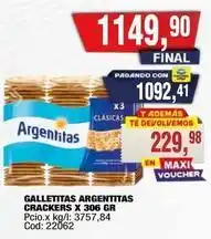Maxiconsumo Argentitas - galletitas crackers x 306 gr oferta