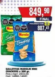 Maxiconsumo Marolio - galletitas marolio mini crackers oferta