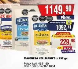 Maxiconsumo Hellmann's - mayonesa hellmann's x 237 gr oferta