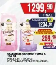 Maxiconsumo Galletitas grandiet todas x 100 gr oferta