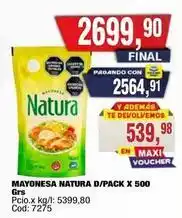 Maxiconsumo Natura - mayonesa d/pack x 500 oferta