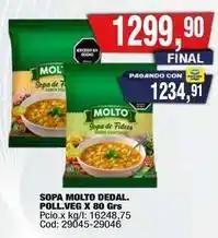 Maxiconsumo Molto - sopa molto dedal. poll.veg x 80 grs oferta