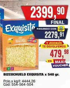 Maxiconsumo Exquisita - bizcozchuelo x 540 gr oferta