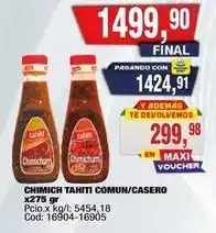 Maxiconsumo Tahiti - chimichurri comun/casero x275 gr oferta