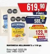 Maxiconsumo Hellmann's - mayonesa x 118 gr oferta