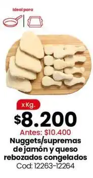 Ideal - nuggets/supremas de jamón y queso rebozados congelados cod: 12263-12264