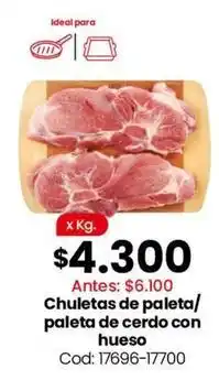Coto Ideal - chuletas de paleta/ paleta de cerdo con hueso cod: 17696-17700 oferta