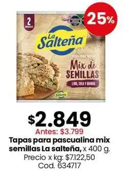 Coto La salteña - tapas para pascualina mix semillas oferta