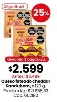 Coto Origen - queso fetedado cheddar oferta