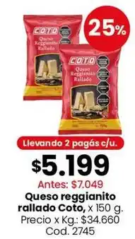 Coto Coto - queso reggianito rallado oferta