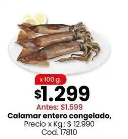 Coto Calamar entero congelado oferta
