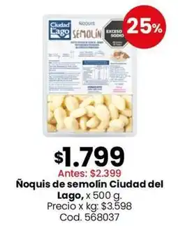 Coto Ciudad del lago - ñoquis de semolín oferta