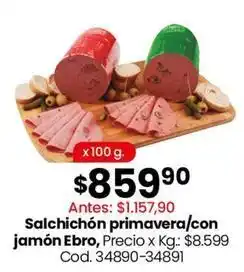 Coto Salchichón primavera/con jamón ebro oferta