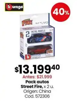 Coto Origen - pack autos street fire oferta