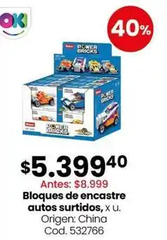 Origen - bloques de encastre autos surtidos