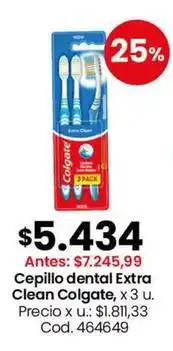 Coto Colgate - cepillo dental extra clean, x 3 u. cod. 464649 oferta