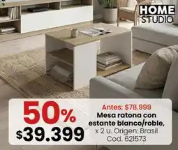 Coto Origen - mesa ratona con estante blanco/roble, x 2 u. cod. 621573 oferta