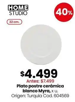 Coto Origen - plato postre cerámica blanco myra oferta