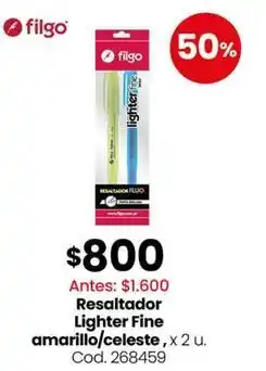 Coto Resaltador lighter fine amarillo/celeste, x 2 u. cod. 268459 oferta