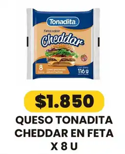 Autoservicio Capo Tonadita queso procesado sabor cheddar en feta oferta
