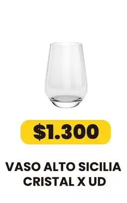 Autoservicio Capo Vaso alto sicilia cristal oferta