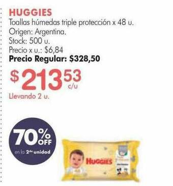 Simplicity Huggies Toallas Húmedas Triple Protección 70% Off En La 2da Unidad oferta