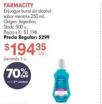 Simplicity Farmacity Enjuague Bucal Sin Alcohol Sabor Mentol 70% Off En La 2da Unidad oferta