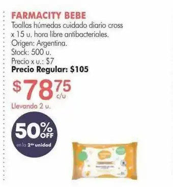 Simplicity Farmacity Bebe Toallas Húmedas Cuidado Diario Cross 50% Off En La 2da Unidad oferta
