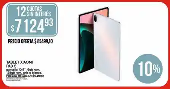 Supermercados Vea Tablet Xiaomi Pad 5 oferta
